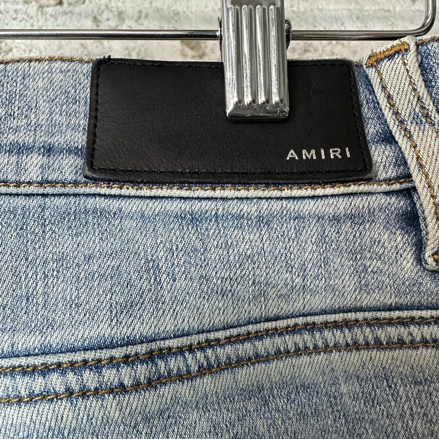 Amiri Multicolor Paisley Patches Washed Blue Denim Jeans Sz 29