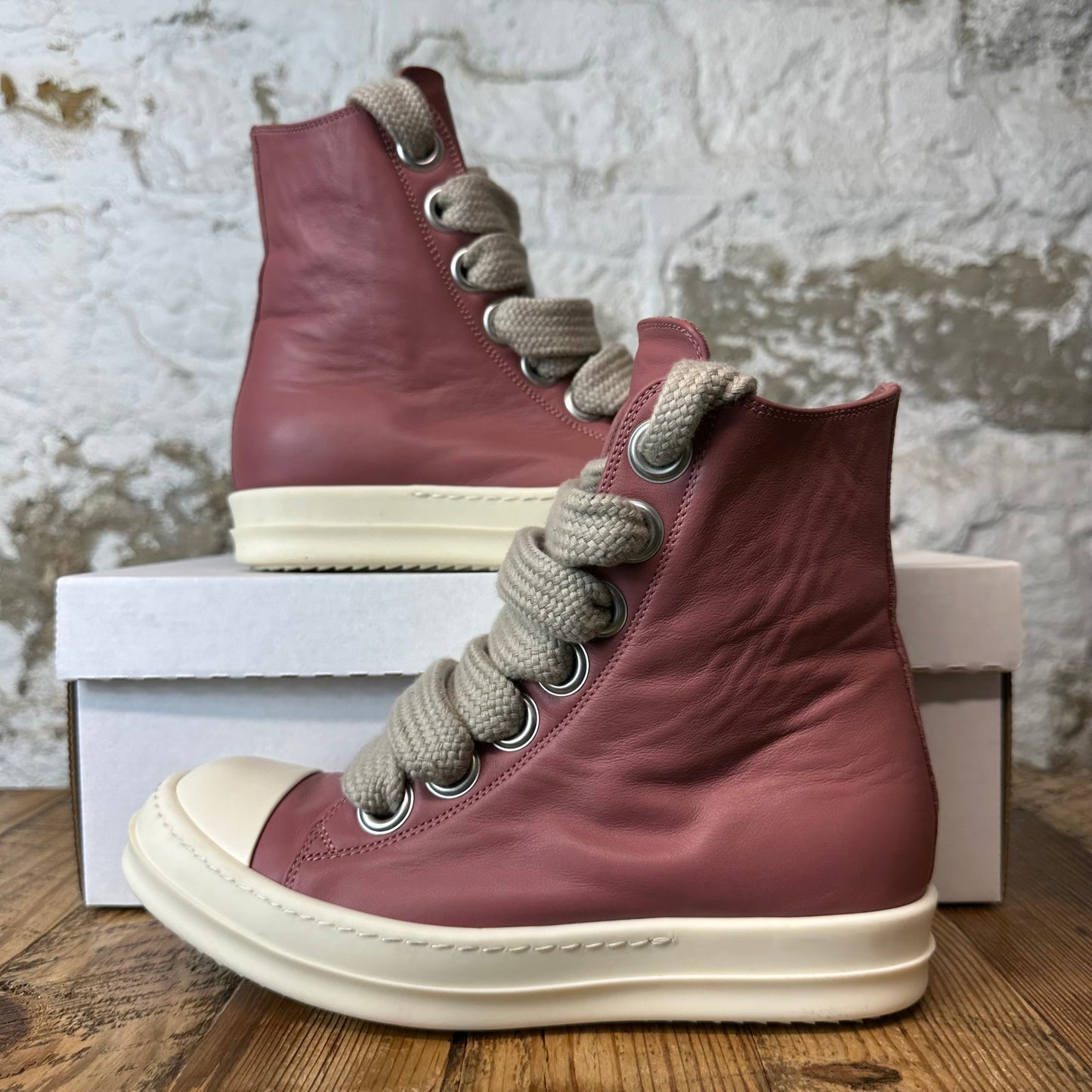 Rick Owens High Jumbo Lace Dusty Pink Milk Sneaker Sz 6 (38)