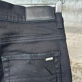 Amiri MX1 Green Leather Black Denim Jeans Sz 30