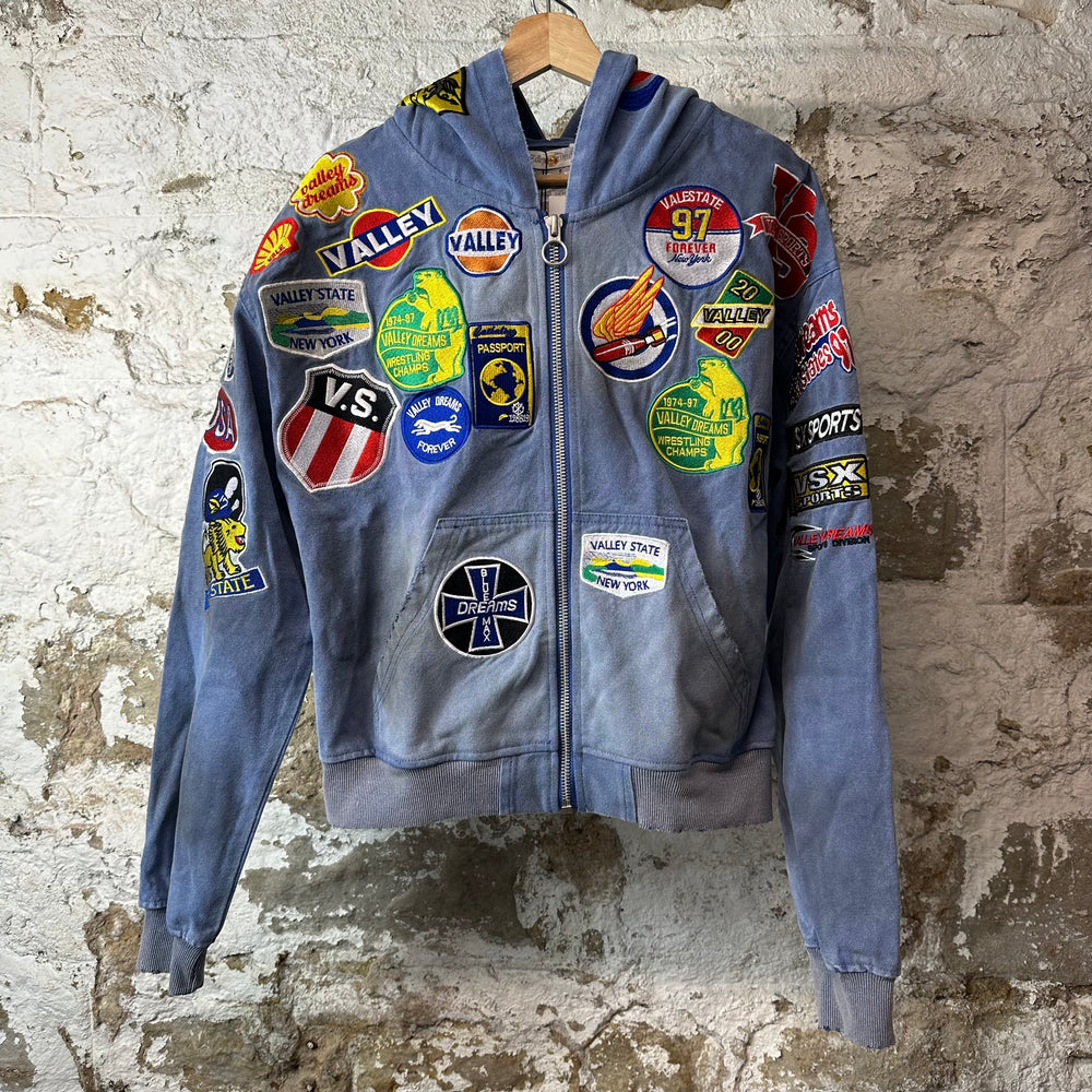 Vale Passport Denim Blue Zip Up Hoodie