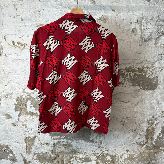 Amiri White Red AM Button Up Shirt Red Sz S