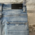 Amiri Black Varsity Patch Blue Denim Jeans Sz 28