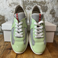 Prada Americas Cup Mint Green Patent Grey White Sneaker Sz 6 (38)