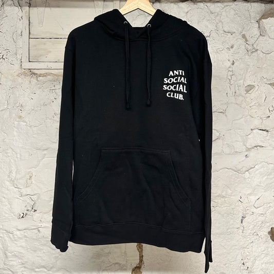 Anti Social Social Club Floral Logo Black Hoodie Sz M DS