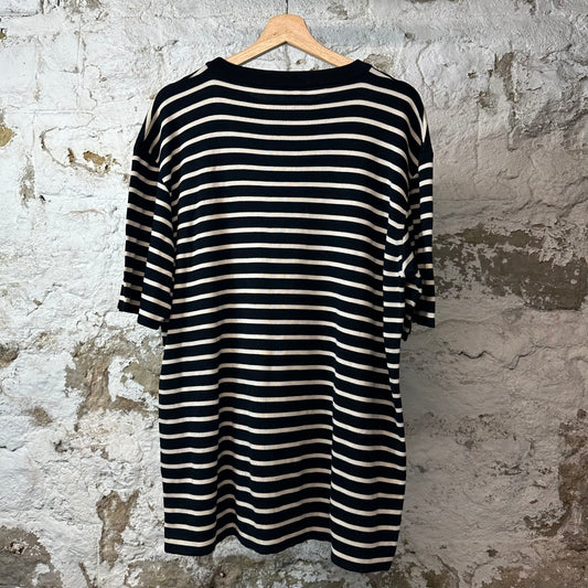 Dior Black White Striped Knit T-shirt Sz XL