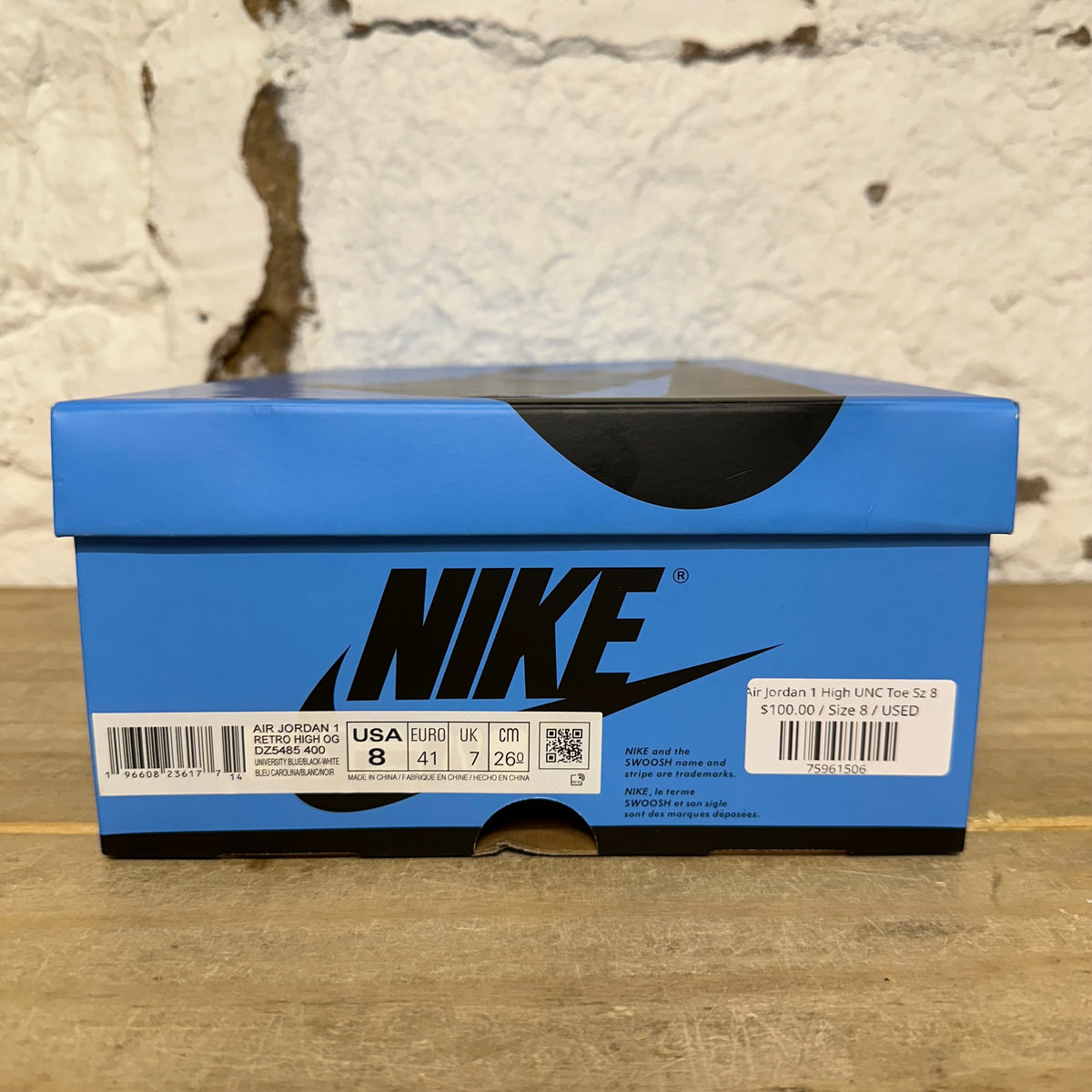 Air Jordan 1 High UNC Toe Sz 8