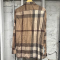 Burberry Light Tan Button Up Long Sleeve T-Shirt Sz L