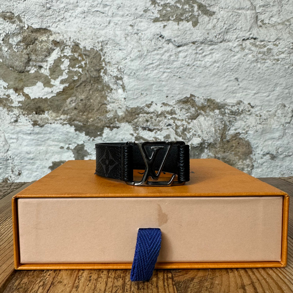 Louis Vuitton Graphite Hockenheim Bracelet Sz 19 W/ Box