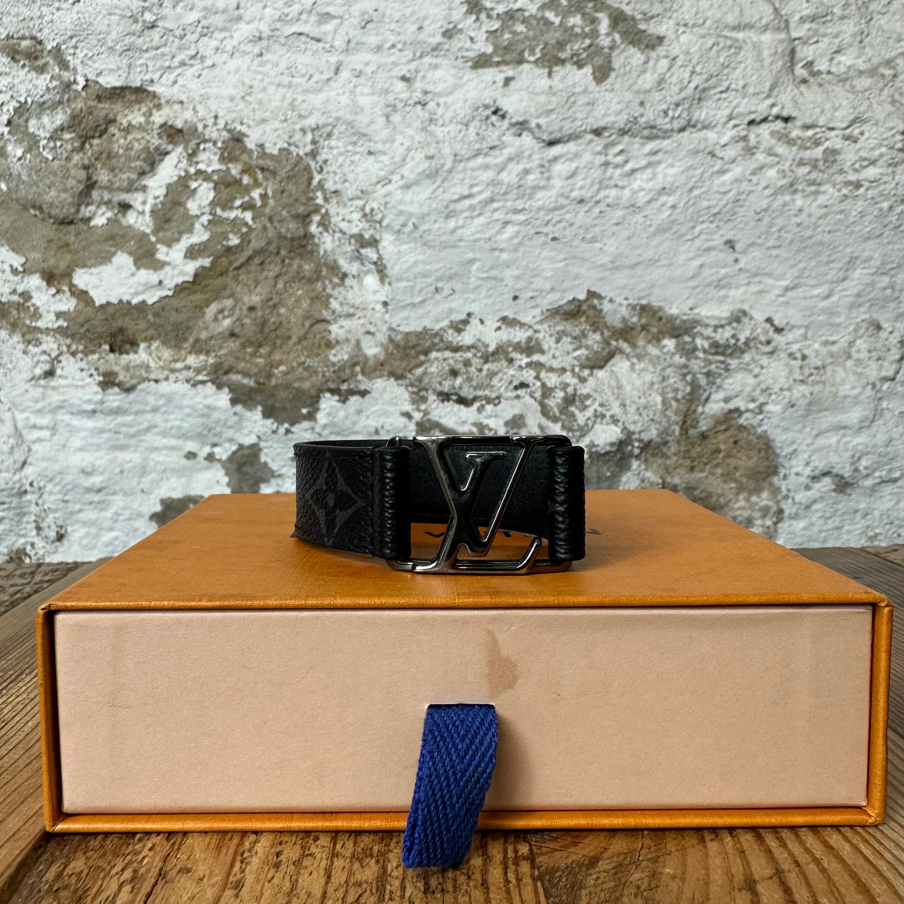 Louis Vuitton Graphite Hockenheim Bracelet Sz 19 W/ Box