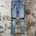 Amiri MX2 Multicolor Flannel Blue Denim Jeans Sz 31