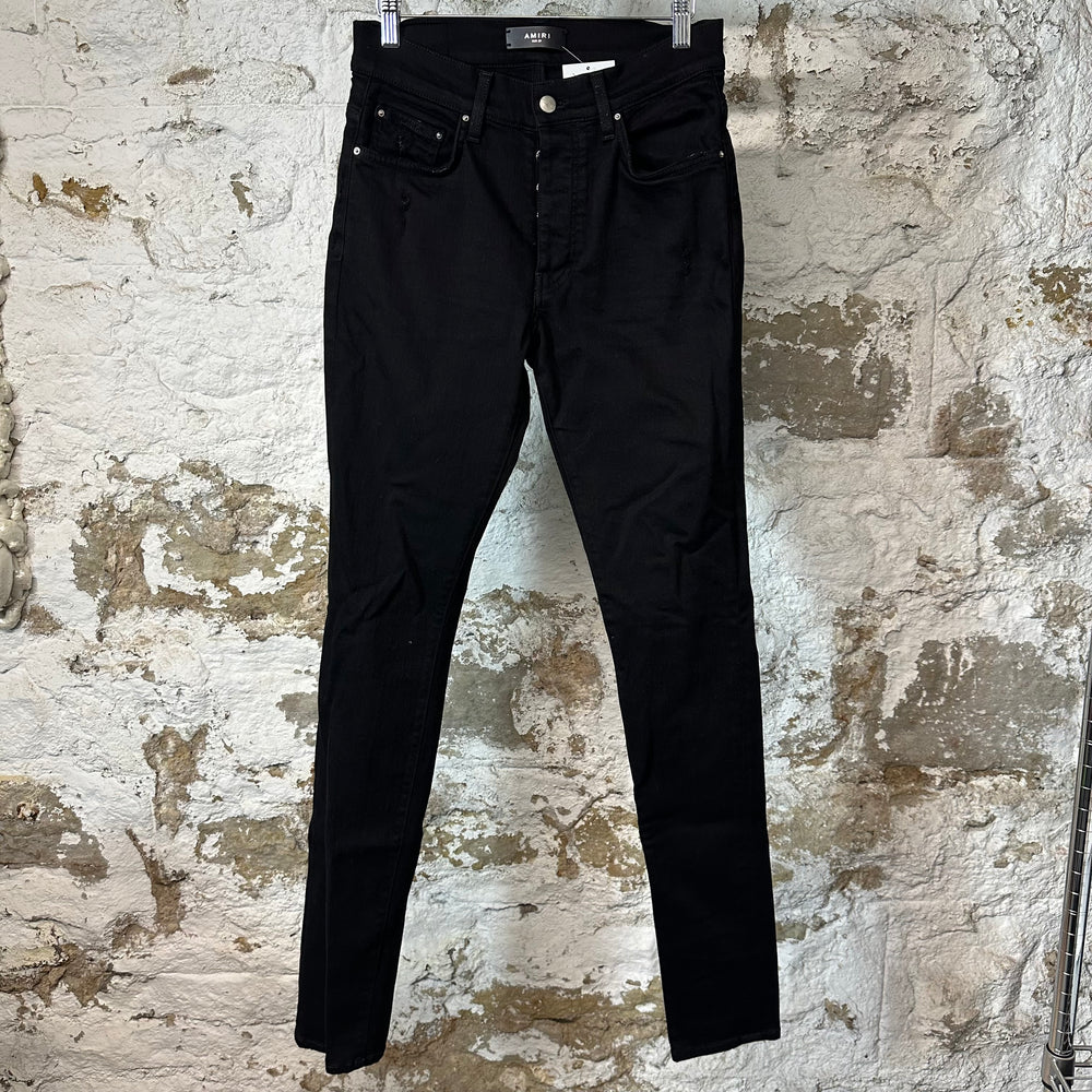 Amiri Plain Black Denim Jeans Sz 29