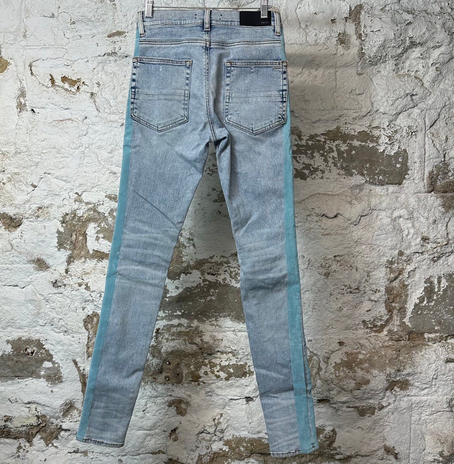 Amiri Blue Stripe Washed Blue Denim Jeans Sz 28