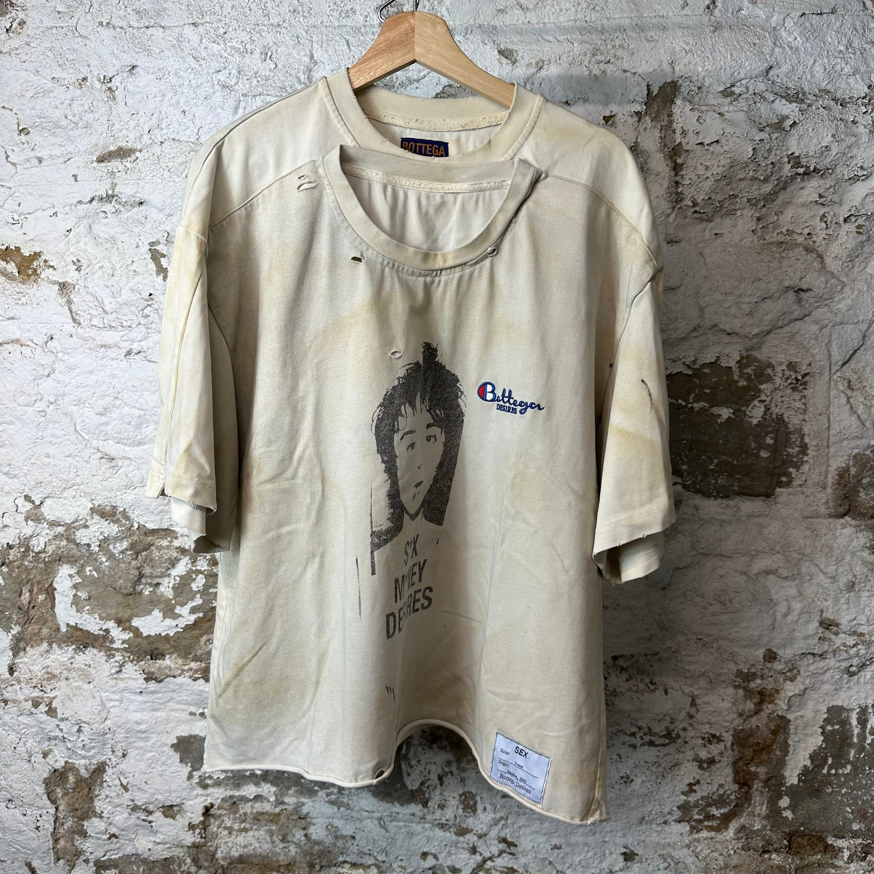 Bottega Desires Sex Sells T-shirt Cream Sz XL