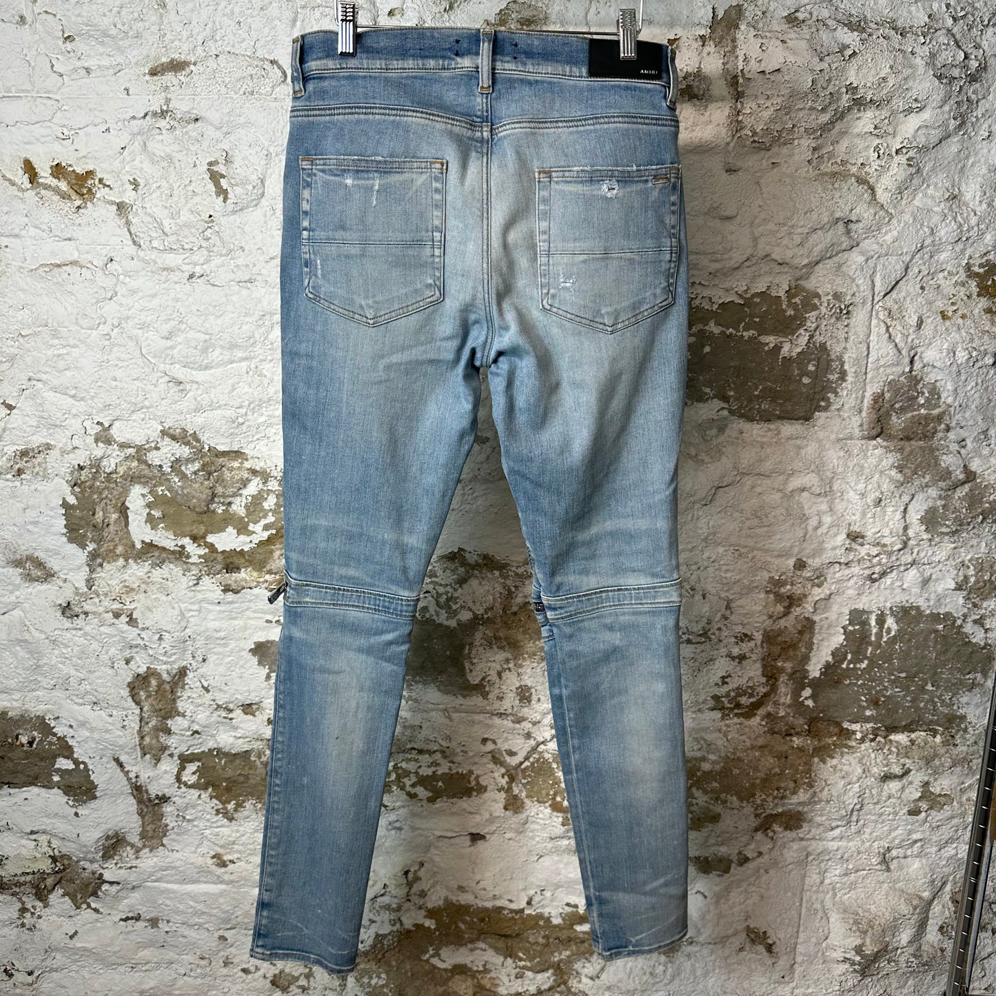 Amiri MX2 Multicolor Flannel Blue Denim Jeans Sz 32