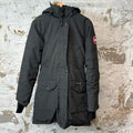 Canada Goose Trillium Parka Jacket Black Sz S (Bleach Stains) (Womens)