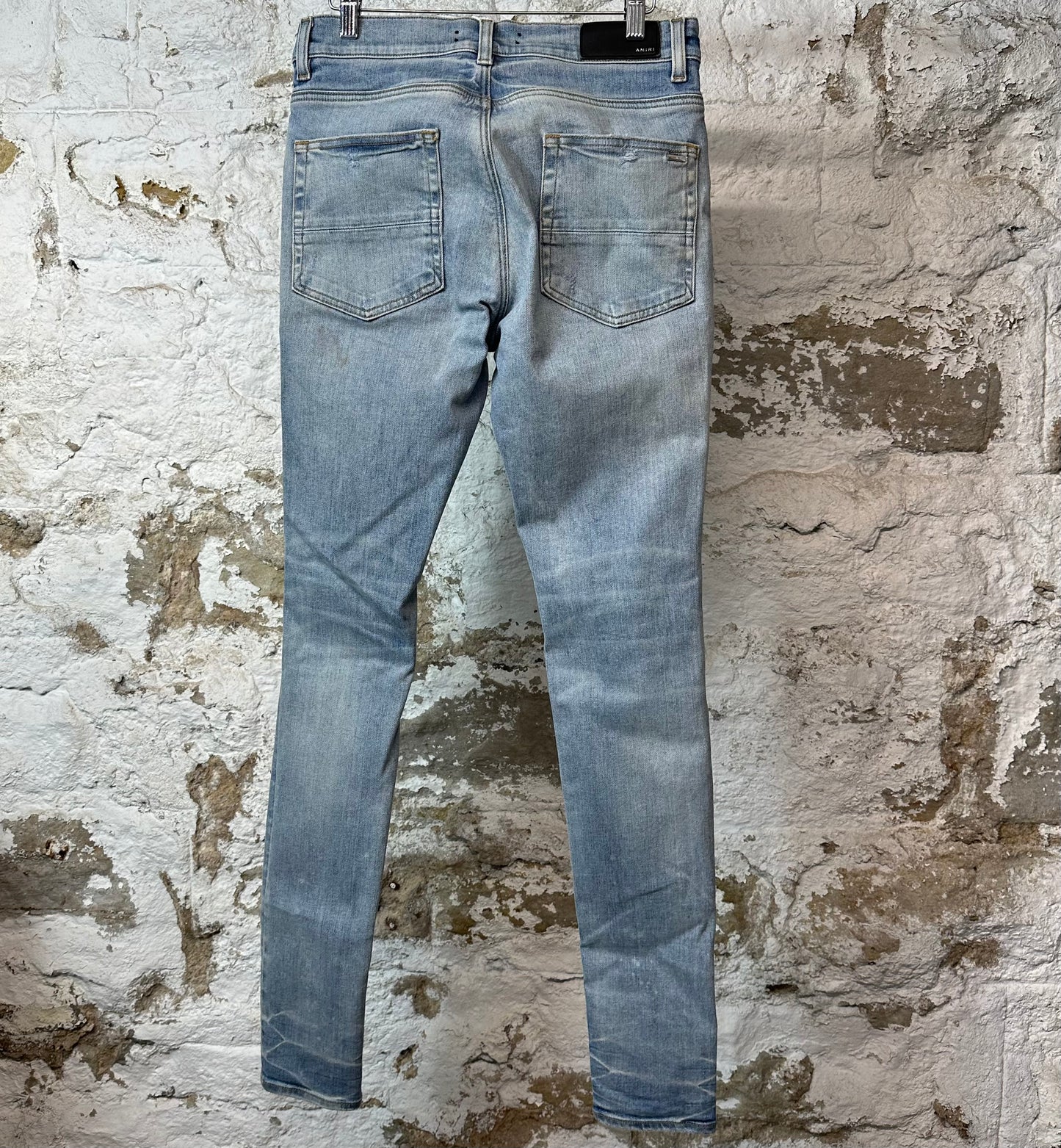 Amiri Tiger Print Patches Blue Denim Jeans Sz 31
