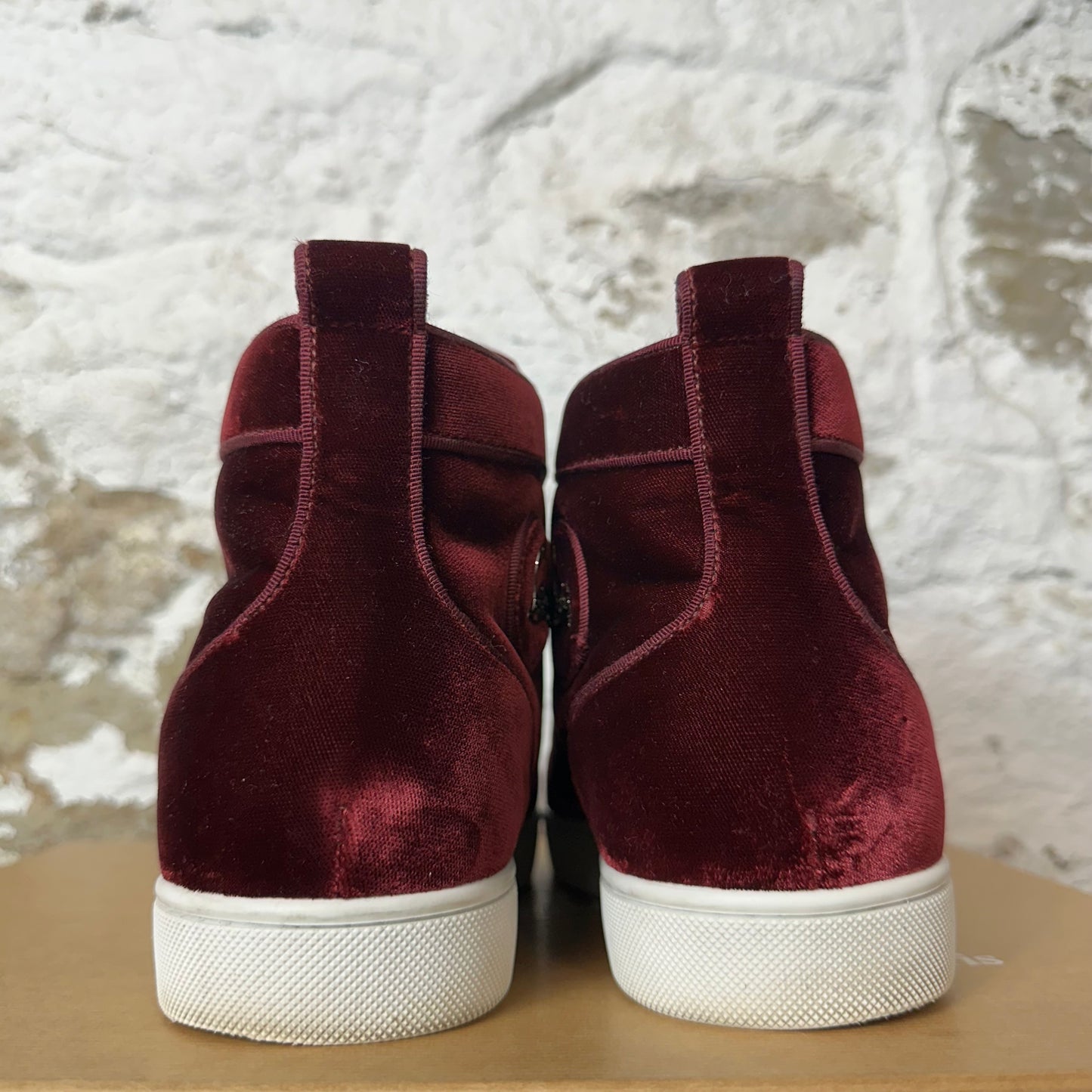 Christian Louboutin High Maroon Velour Sneaker Sz 9 (42)