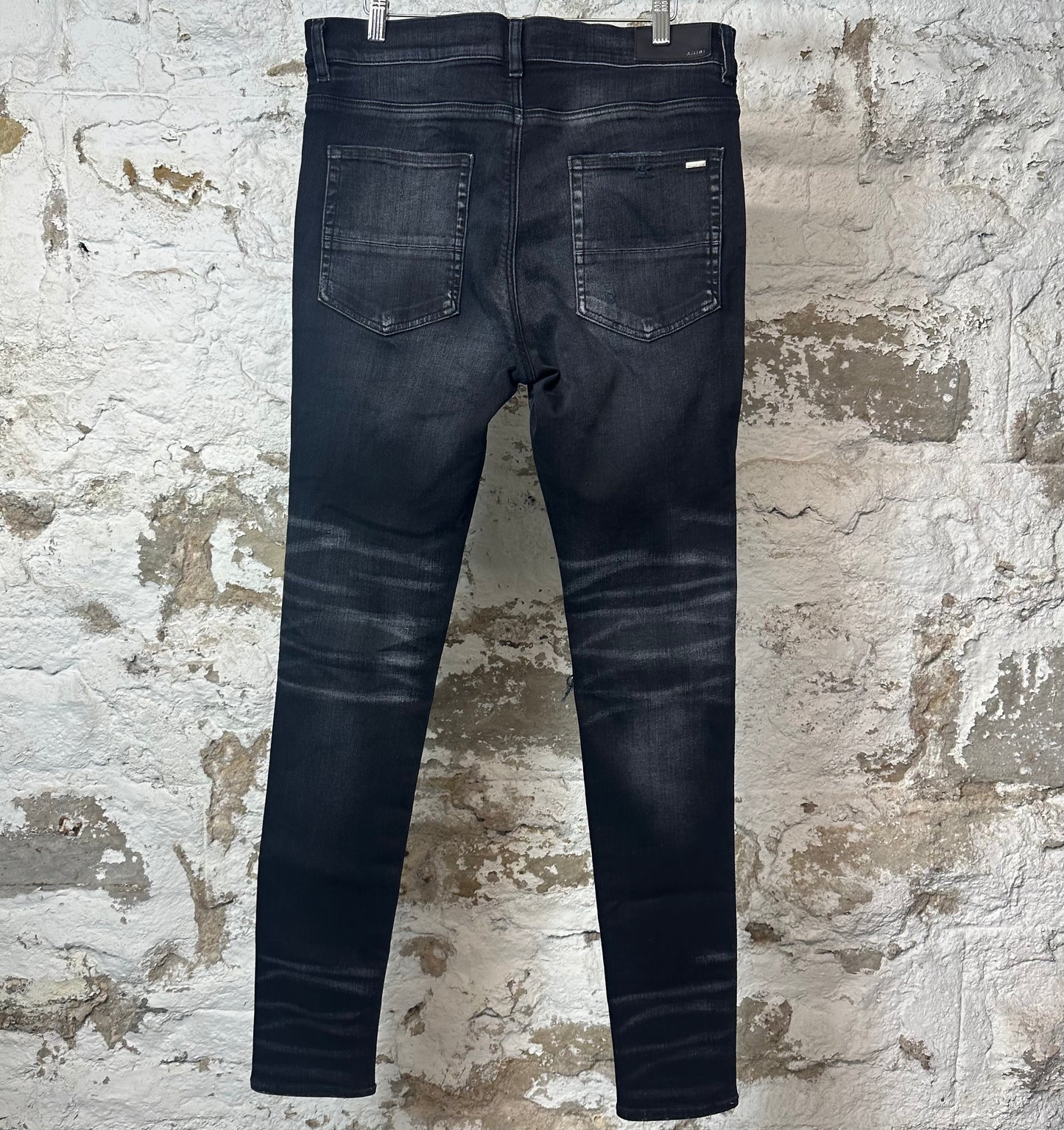 Amiri MX1 Grey Paisley Black Denim Jeans Sz 34