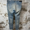 Amiri Varsity 22 Logo Blue Denim Jeans Sz 40