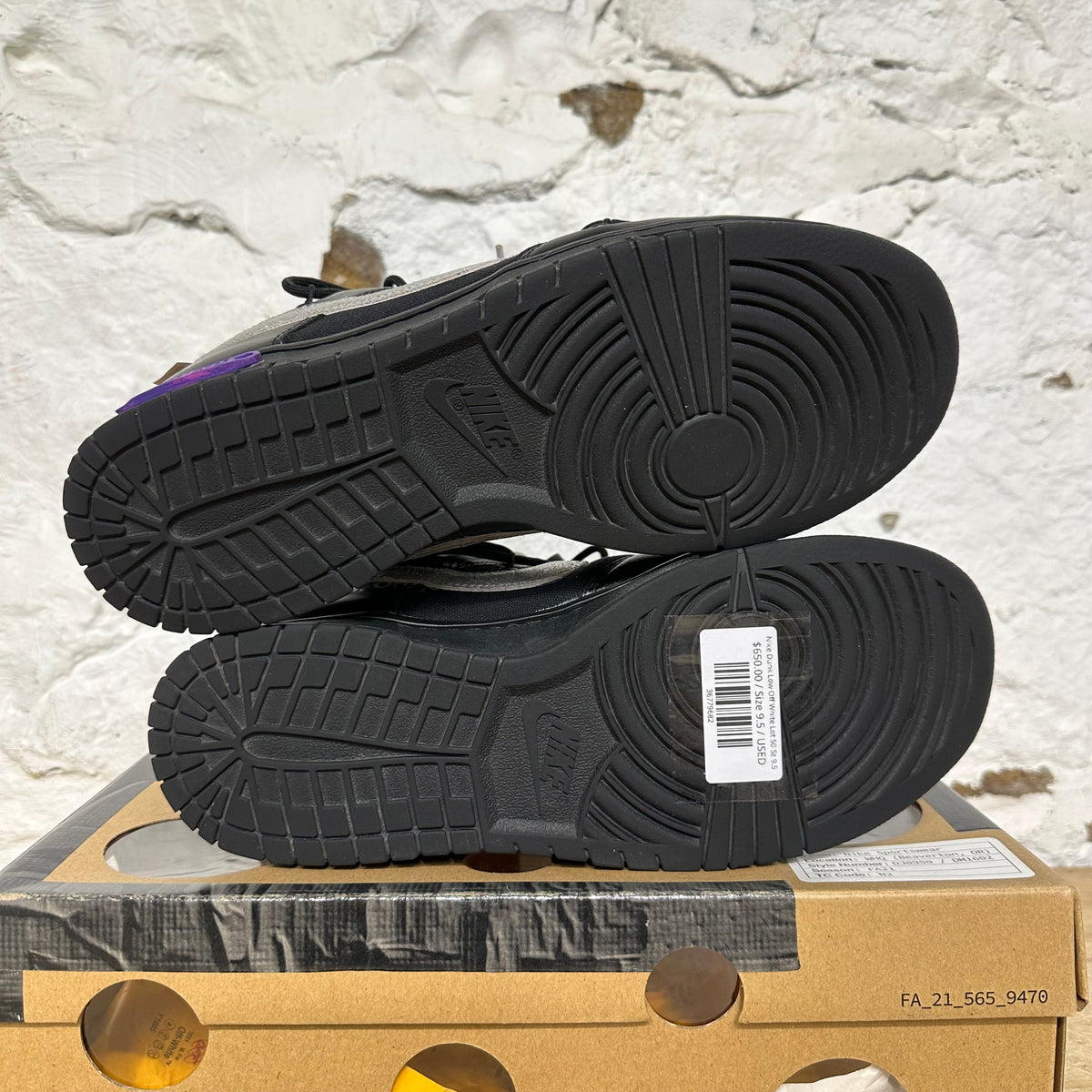 Nike Dunk Low Off-White Lot 50 Sz 9.5