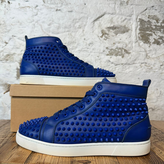 Christian Louboutin High Blue Leather Spike Sneaker Sz 11 (44)