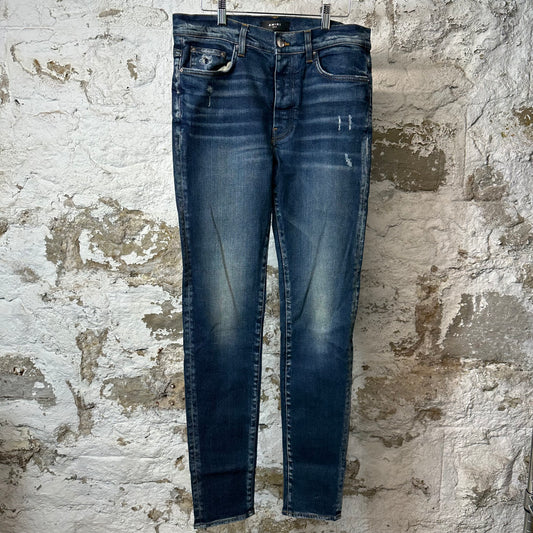 Amiri Plain Dark Blue Denim Jeans Sz 34