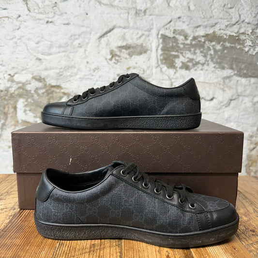 Gucci Triple Black GG Monogram Ace Sneaker Sz 7.5