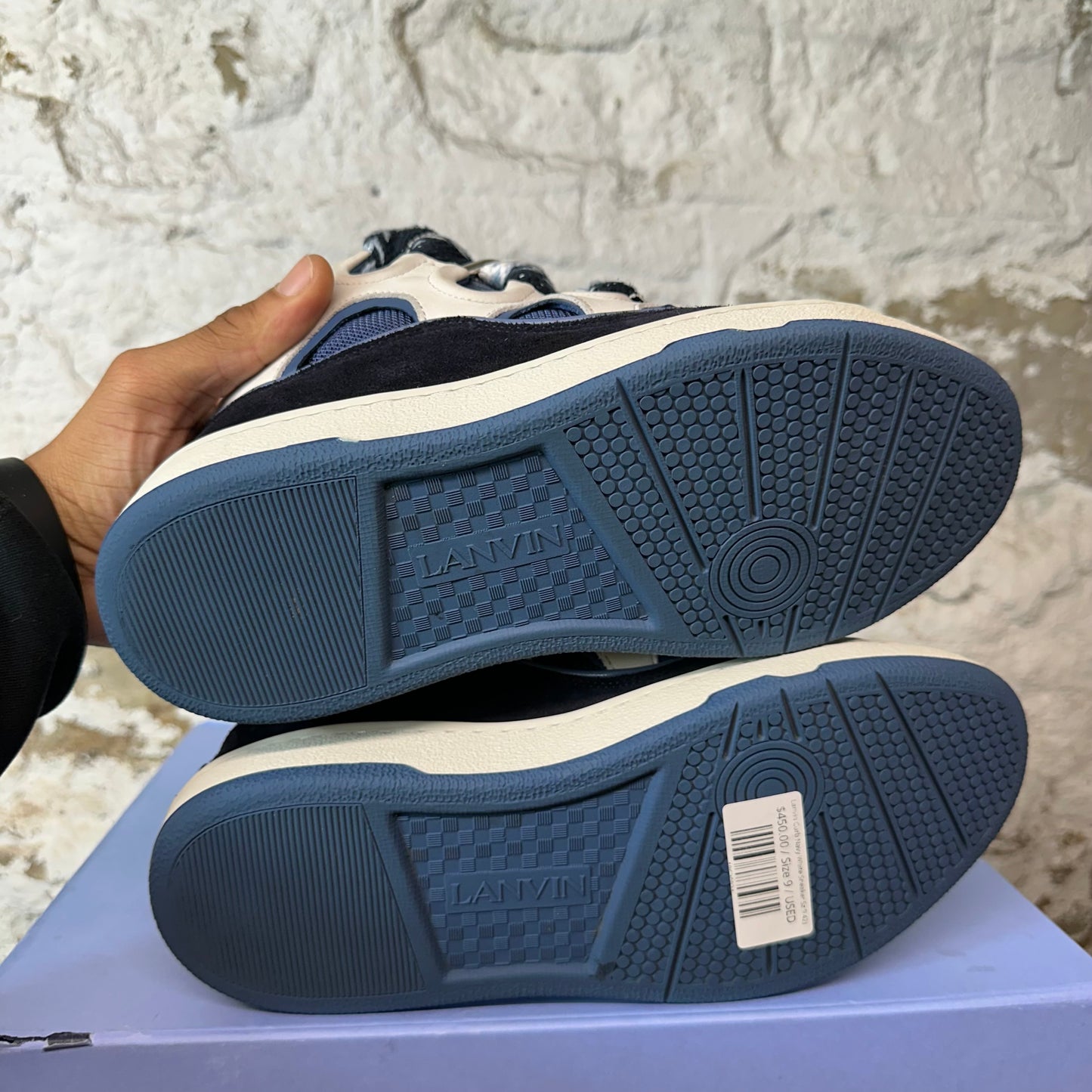 Lanvin Curb Navy White Sneaker Sz 9 42)
