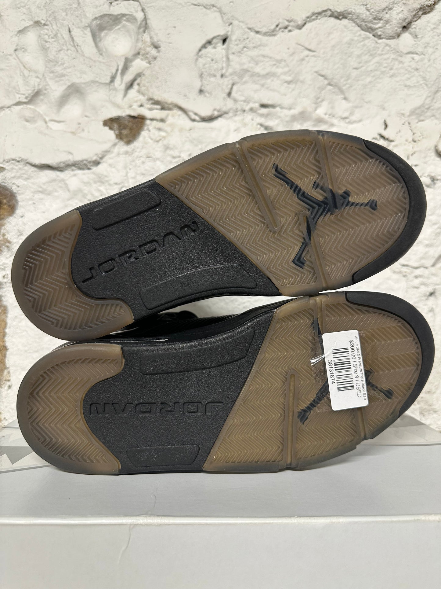 Air Jordan 5 Premium Triple Black Sz 9