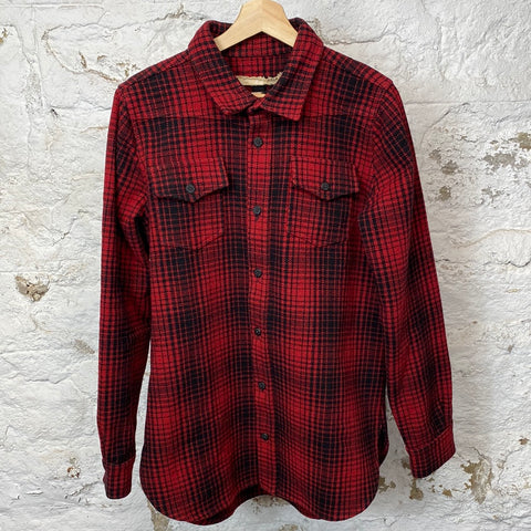 Off White Red Flannel Sz XS