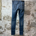Amiri MX1 Maroon Suede Blue Denim Jeans Sz 31