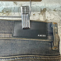 Amiri MX1 Plaid Dirty Blue Denim Jeans Sz 32