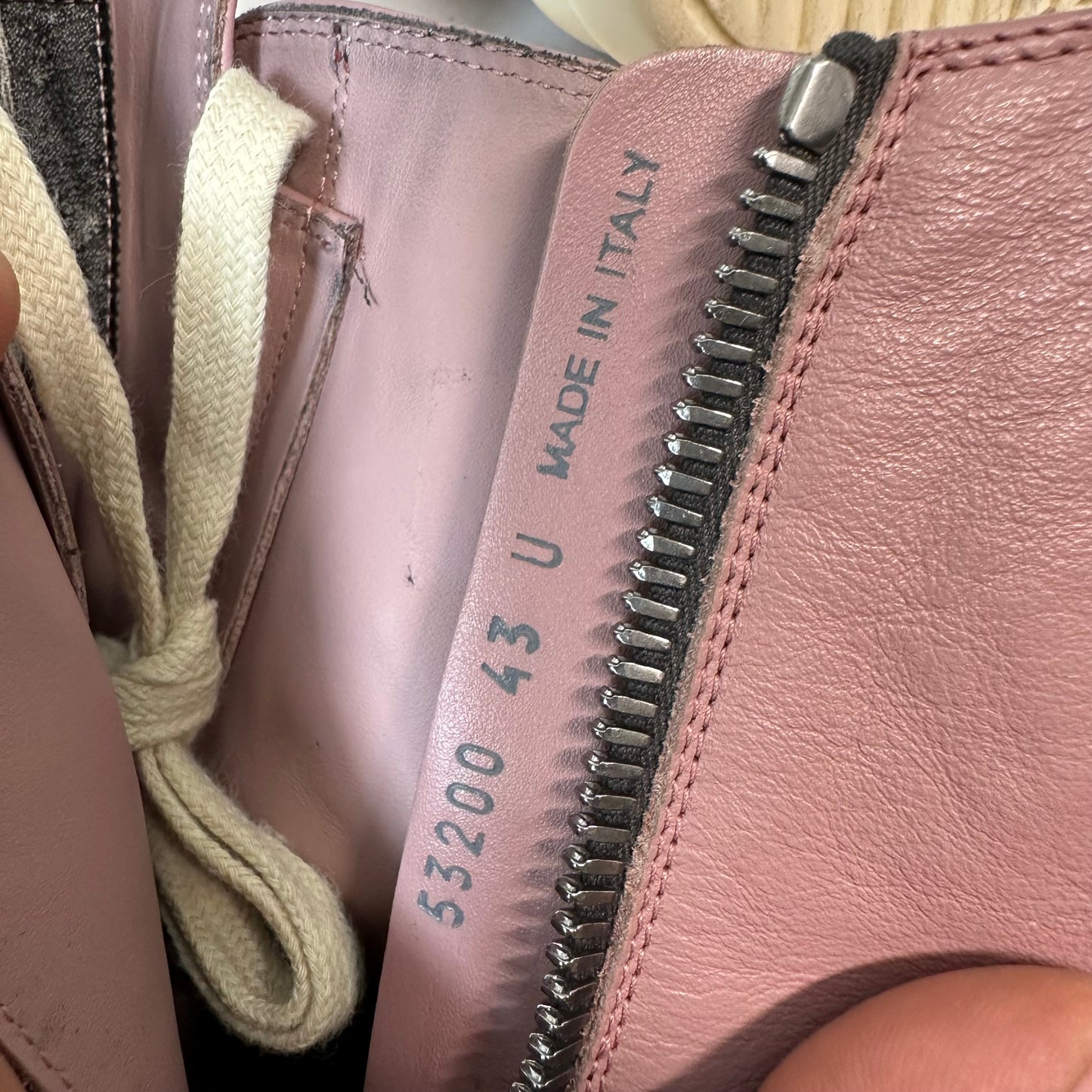 Rick Owens High Dusty Pink Milk Sneaker Sz 10 (43)