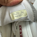 Prada Americas Cup Mint Green Patent Grey White Sneaker Sz 6 (38)