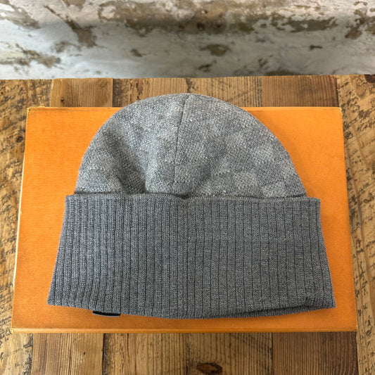 Louis Vuitton Grey Damier Beanie W/ Box