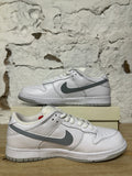 Nike SB Dunk Low Supreme White Metallic Silver Sz 12 DS