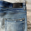 Amiri Plain Blue Honeycomb Denim Jeans Sz 33