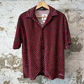 Amiri Pink Black Velour Button Up Shirt Sz S