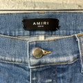 Amiri MX1 Aloha Patch Blue Denim Jeans Sz 34