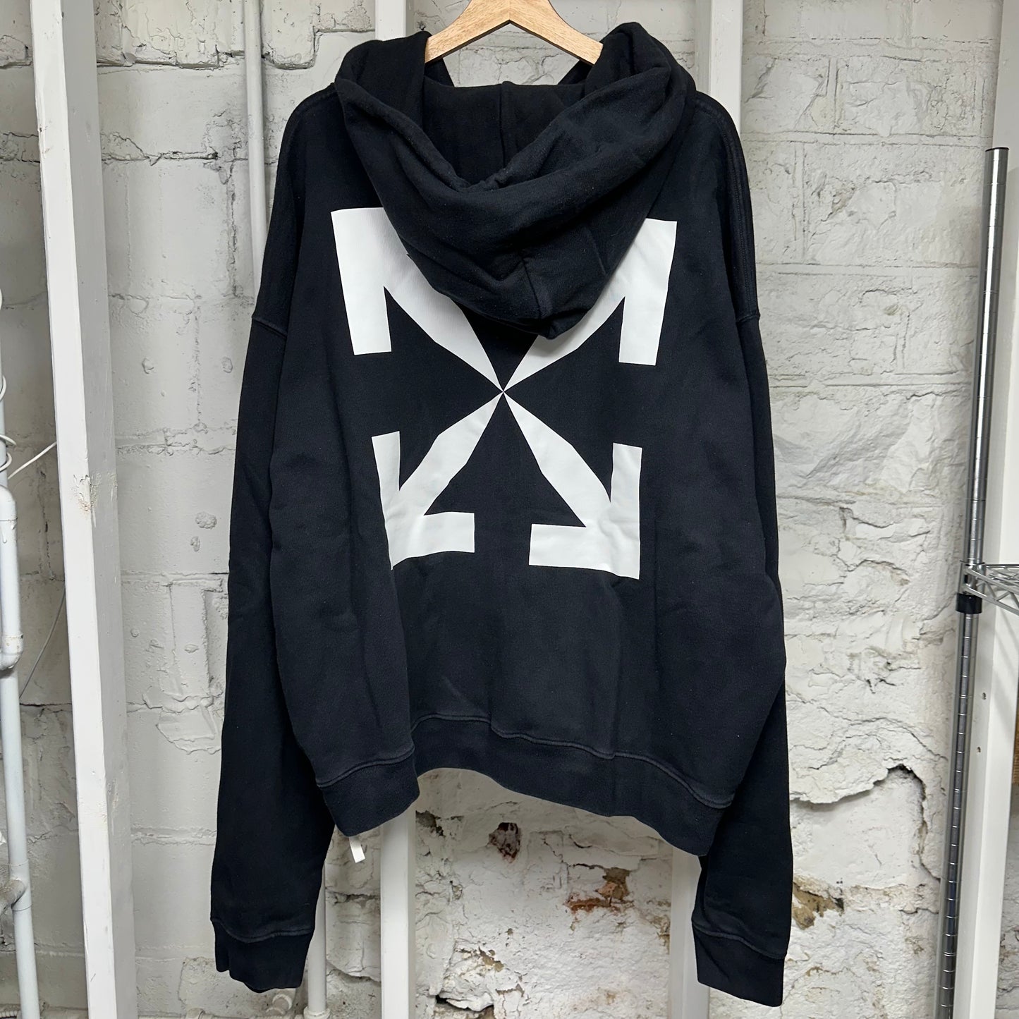 Off-White Riding Skeleton Black Hoodie Sz XXL