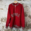 Rhude Spellout Red Quarter Zip Fleece Sz XL DS