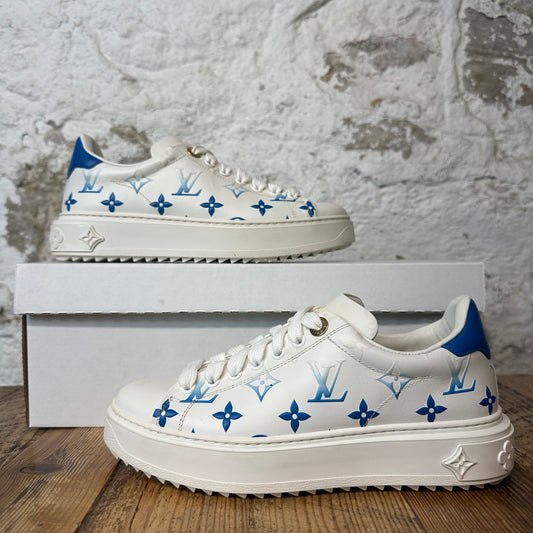 Louis Vuitton Blue Monogram White Time Out Sneaker Sz 4.5 (36)