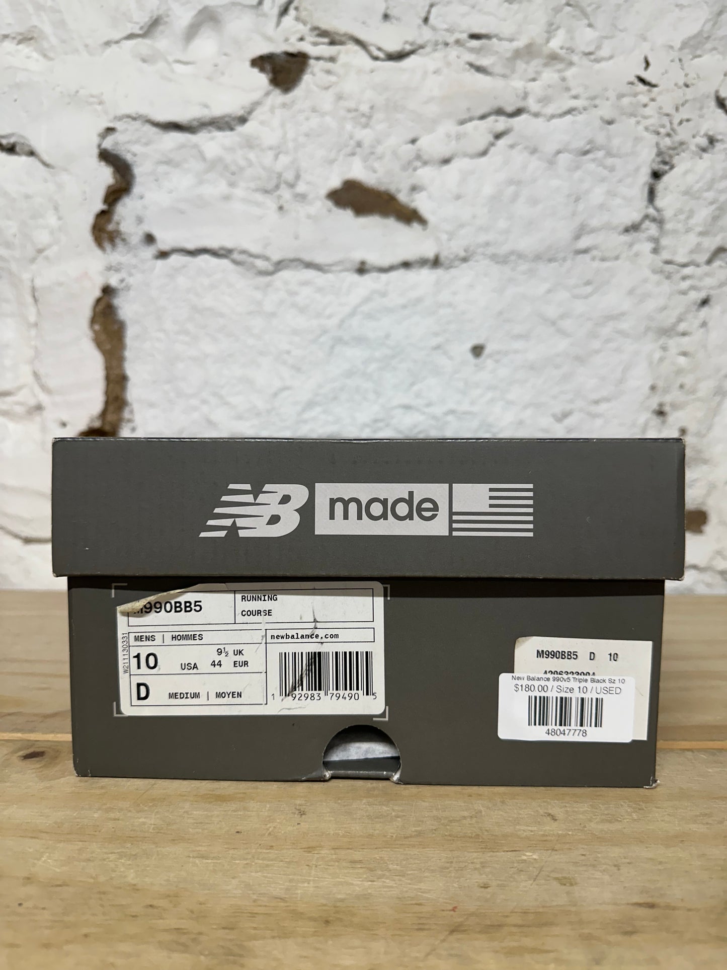 New Balance 990v5 Triple Black Sz 10