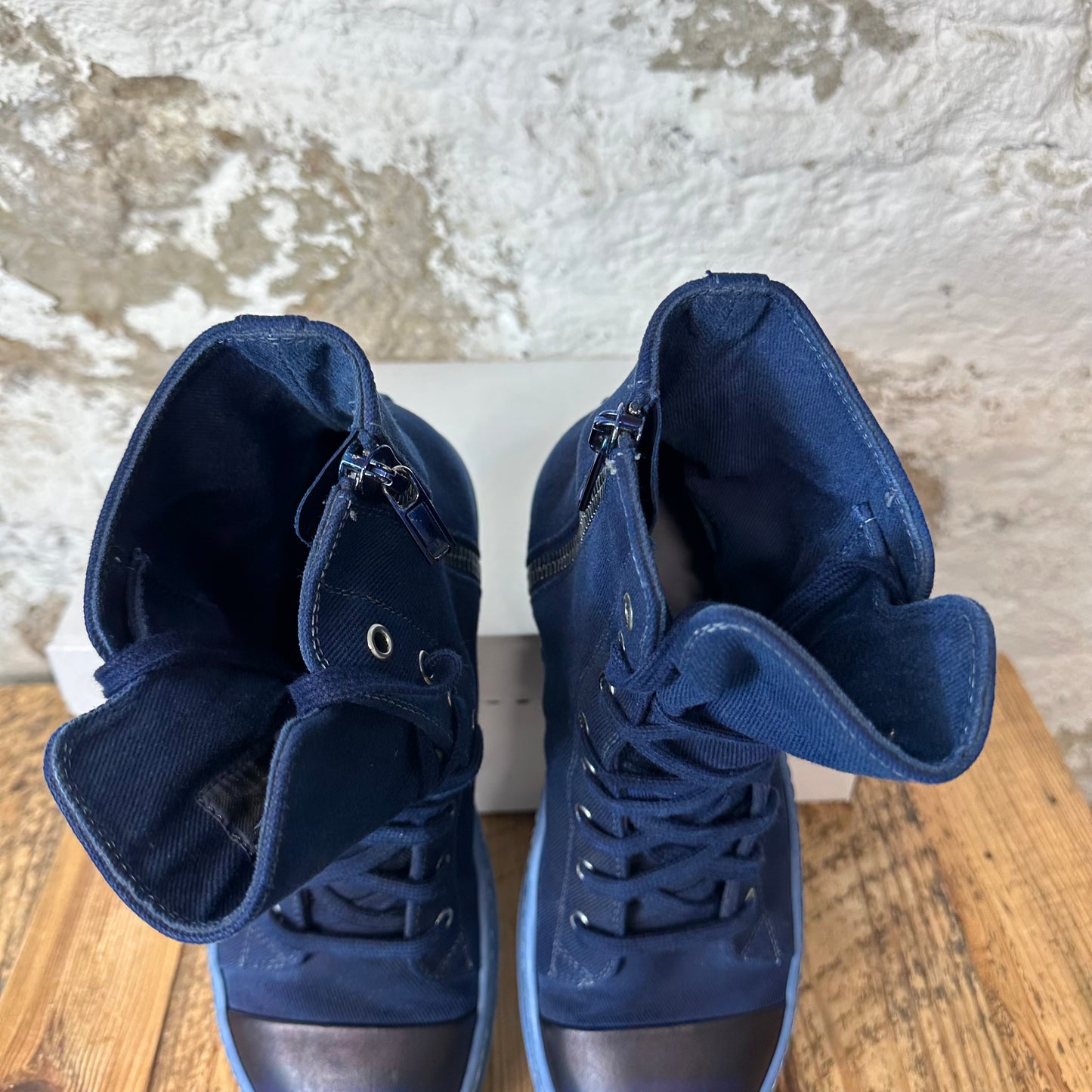 Rick Owens High Blue Dyed Sneaker Sz 8.5 (41.5)
