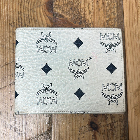 MCM White Monogram Bifold Wallet