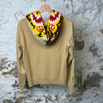 Bape Yelow Tiger Hoodie Tan Sz S