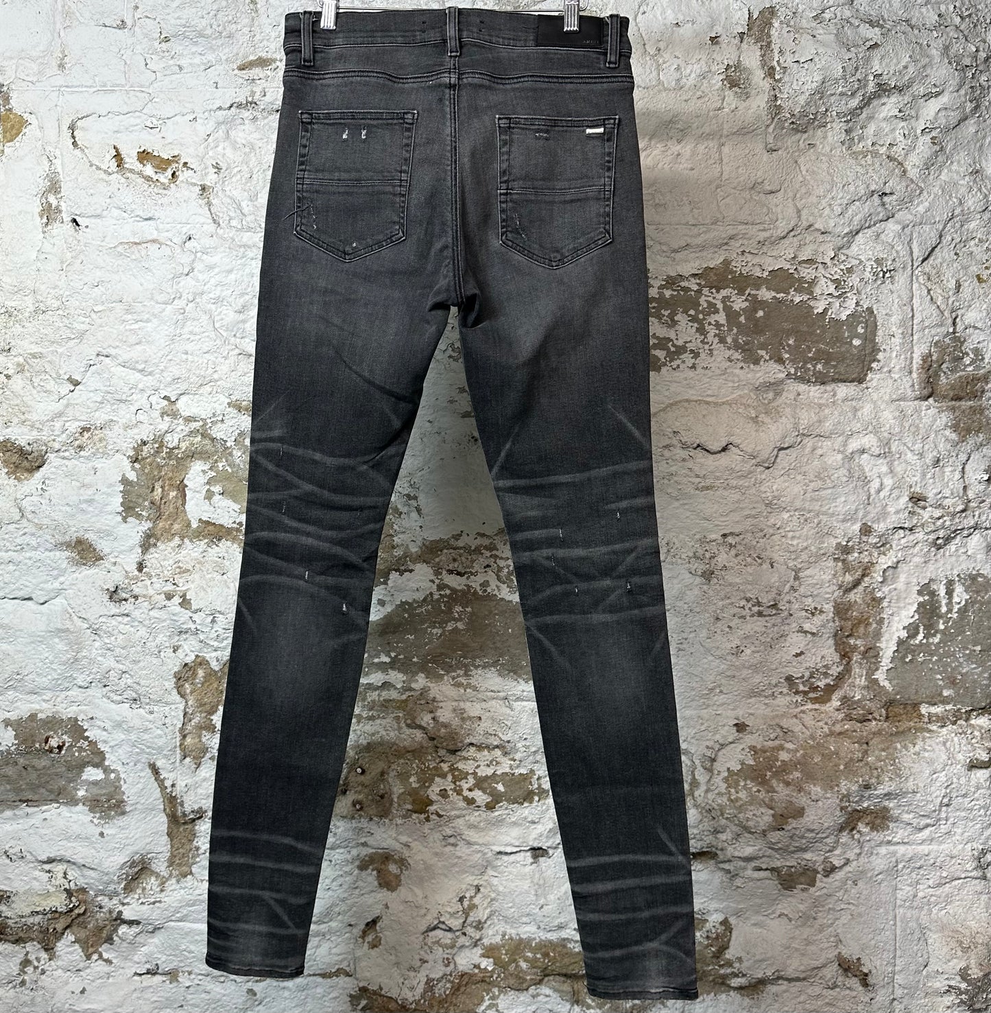 Amiri Knee Hole Plain Gray Denim Jeans Sz 32