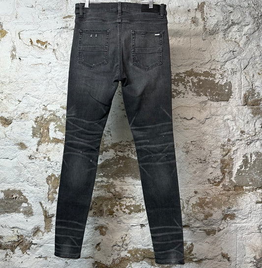 Amiri Knee Hole Plain Gray Denim Jeans Sz 32