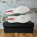 Prada Americas Cup Rugiada Patent Grey White Sneaker Sz 8 DS