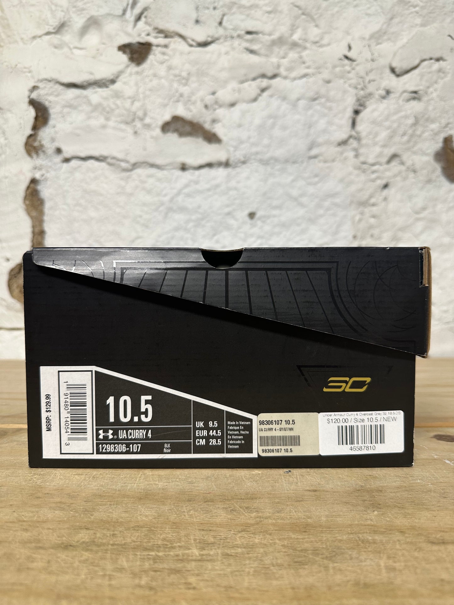 Under Armour Curry 4 Overcast Grey Sz 10.5 DS